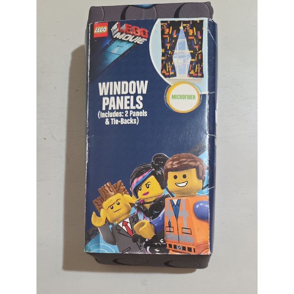 NWT Lego Window Panels Blue with Multicolor Brick & Character Print